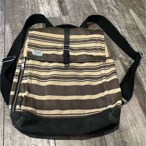 Toms Brown and Black Striped Backpack